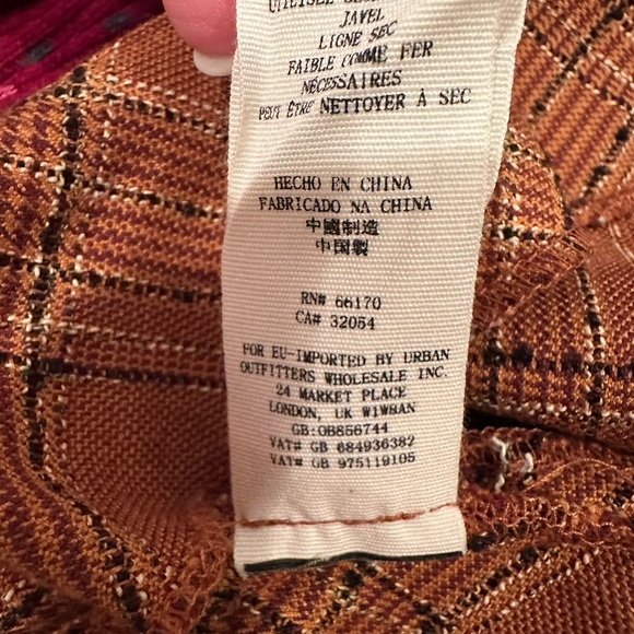 Free People Brown Plaid Tweed Fringe Mini Skirt Fall Preppy Academia Sz 4 - Picture 9 of 9